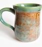 Green Brown Mug - Hand Thrown Stoneware Ceramic Mug - Image 2