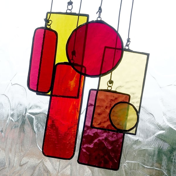 Stained Glass Hanging Decoration Geometric shapes Mobile 