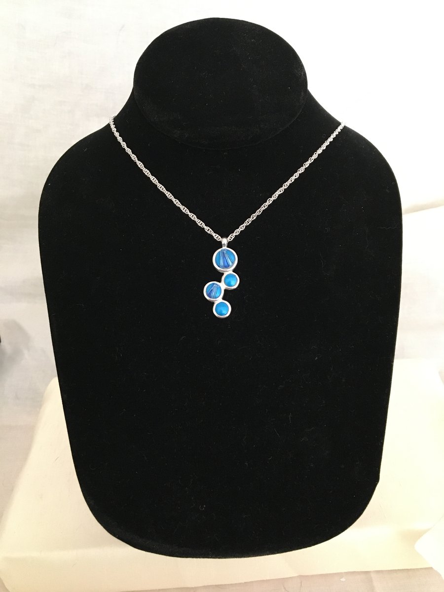 Small 4 Drop Pendant in Bold Blues 
