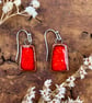 Handmade Lava Red Ceramic Earrings - Bristol Foraged Clay - Image 1