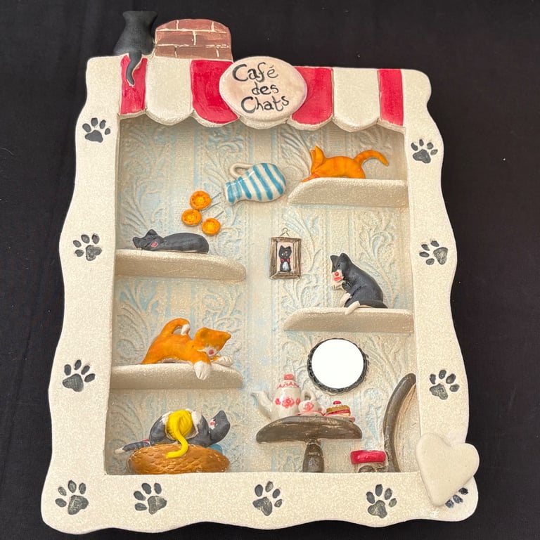 Cat cafe wall hanging