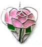 Pink Rose Heart Suncatcher Stained Glass 040 - Image 4