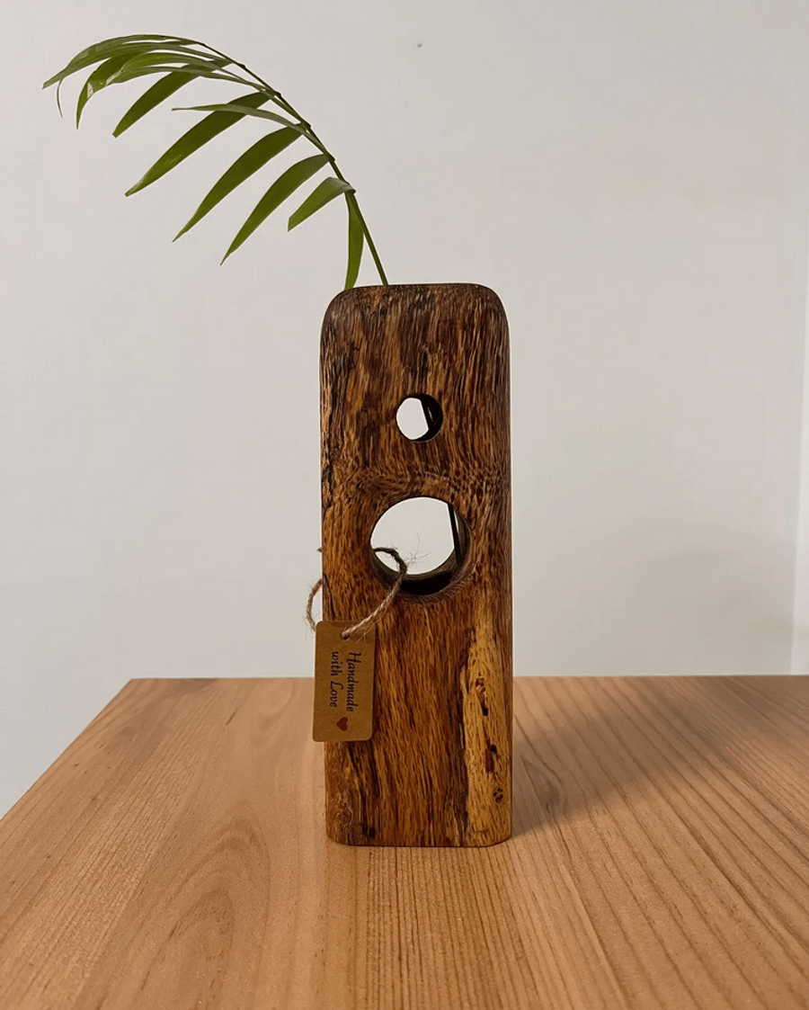 Handcrafted spalted Turkish oak vase