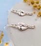 Recycled Silver Flower Drop Earrings - Bleeding Heart - Image 4