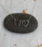Recycled Sterling Silver Triple Wire Linked Shapes Necklace 