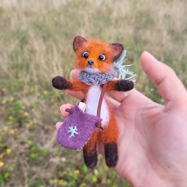 Handmade Wool Felt Fox Figurine, Woodland Animal, Needle Felted Toy