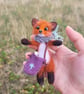 Handmade Wool Felt Fox Figurine, Woodland Animal, Needle Felted Toy