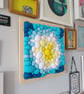 Yellow Blue Felt Wall Art - Abstract Tactile Blobs - Image 4
