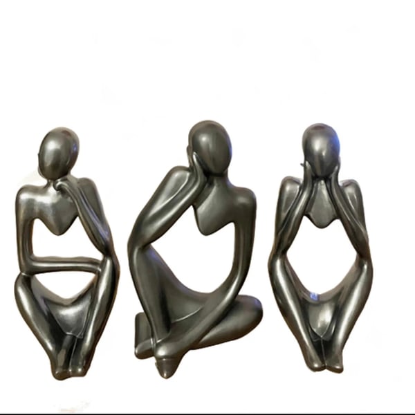 3 Resin Nordic Abstract Thinker Statue Ornaments  Set