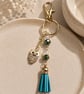 Sparkling Owl Bag Charm or Keyring with Austrian Crystals & Tassel - Image 1