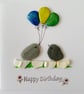 Cornwall pebble art happy birthday card