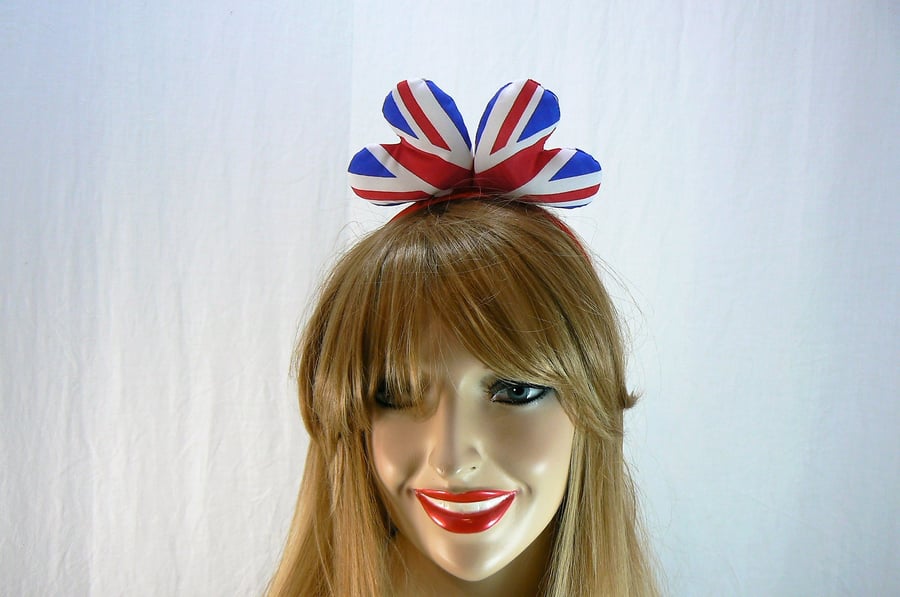 Union Jack double heart headband