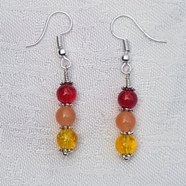 SALE - Gorgeous Red Spectrum Earrings No3 