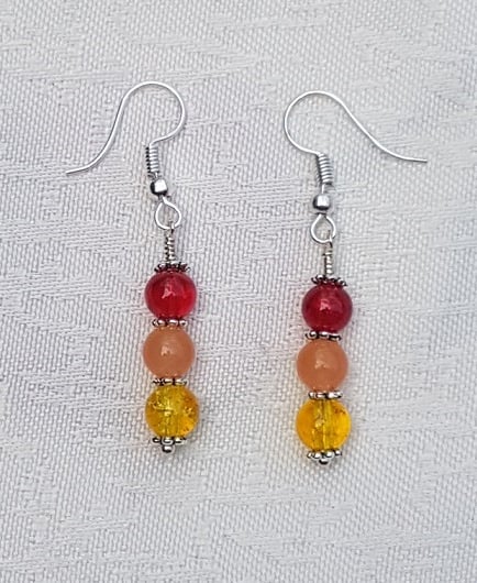 SALE - Gorgeous Red Spectrum Earrings No3 
