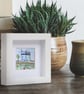 Little blue houses fabric picture, textile art, gift - Image 6