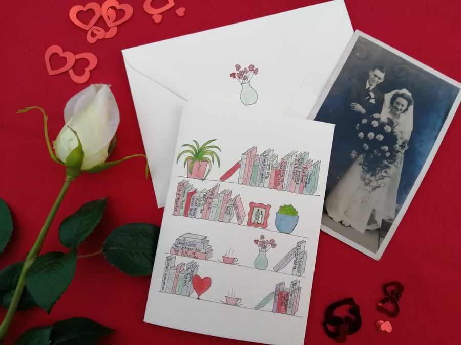 Romantic Bookshelves Card