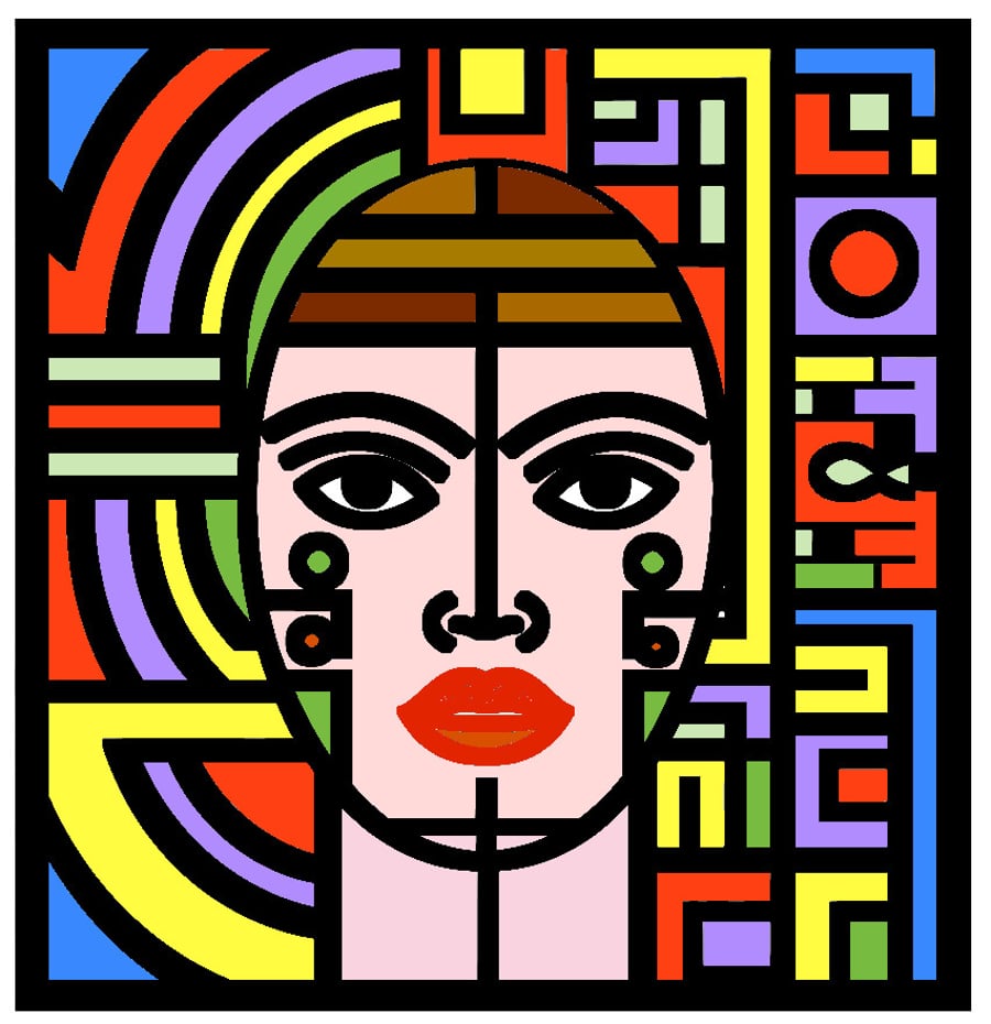 A Silicone Mold or Mould To Make A Wall Plaque Featuring An Abstract Head Mosaic