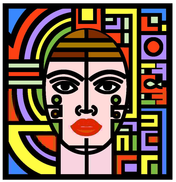 A Silicone Mold or Mould To Make A Wall Plaque Featuring An Abstract Head Mosaic