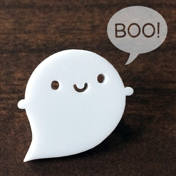 Little Ghost Kawaii Brooch or Pin for Halloween