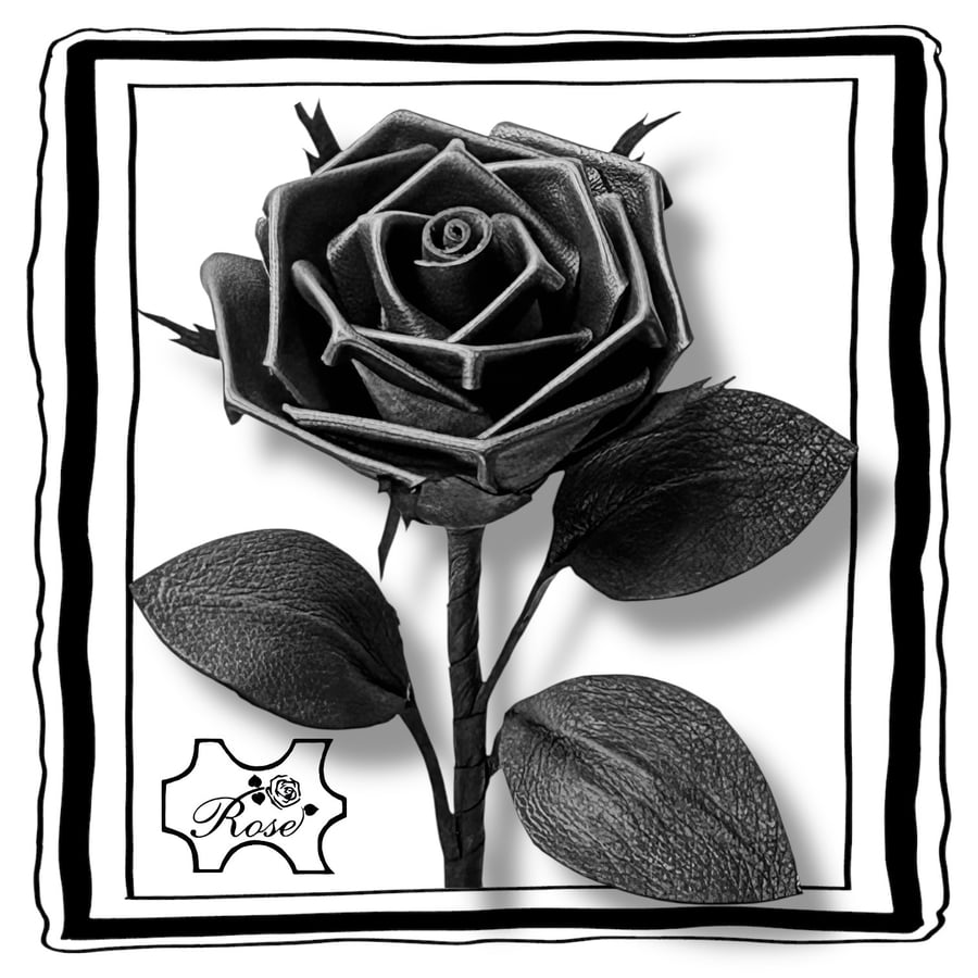 Black Leather Rose - Alternative Gothic Gift