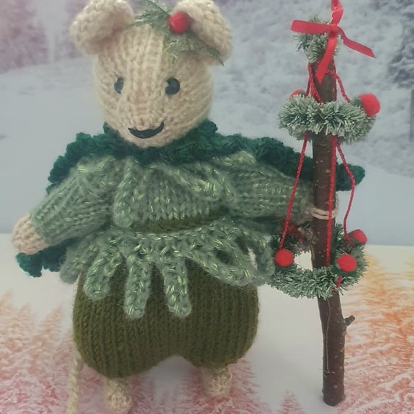 Hand Knitted Mouse -Toby Twig