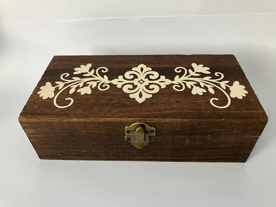 Decorative Brown and Cream Jewellery Trinket Box