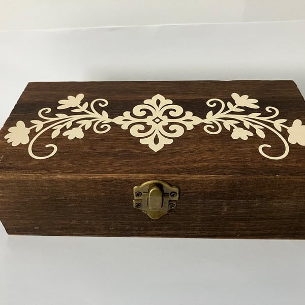 Decorative Brown and Cream Jewellery Trinket Box