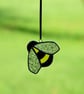 Stained Glass Yellow & Black Medium Bumble Bee Suncatcher