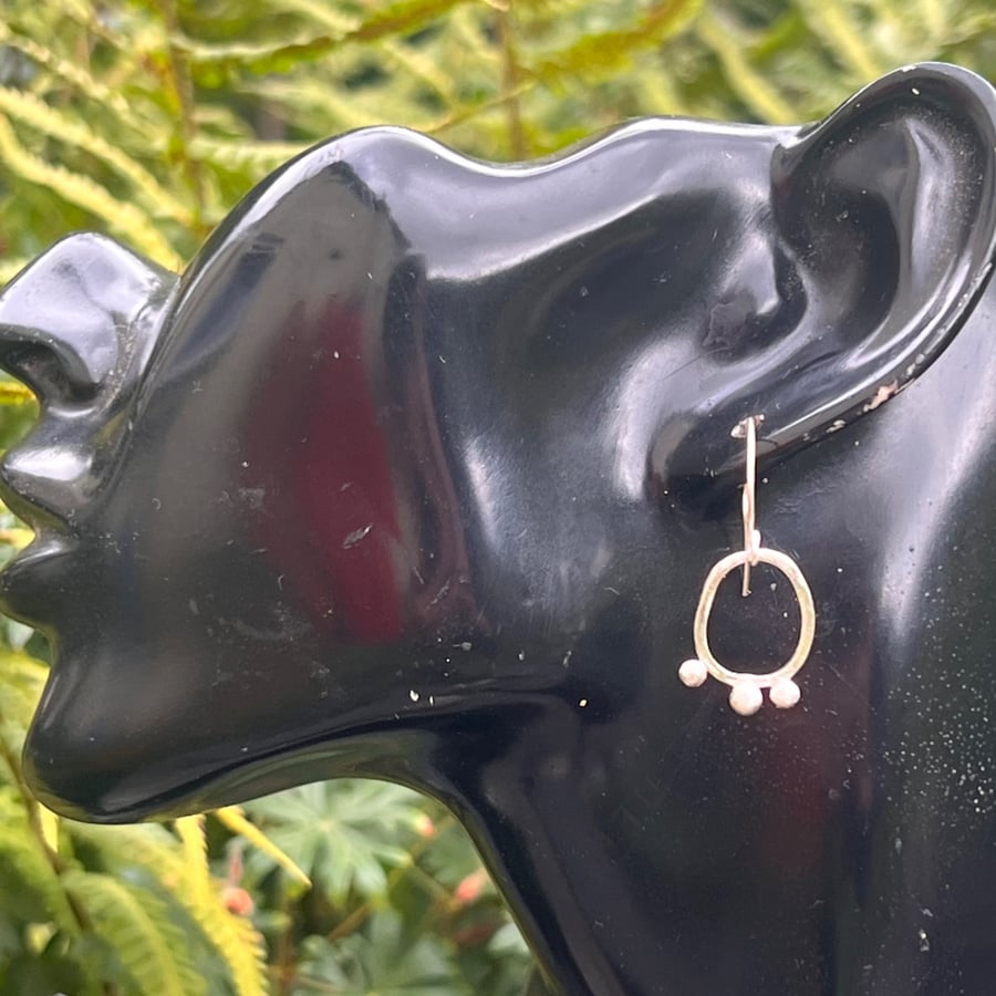  Silver Seed Pod Mismatched Dangle Earrings