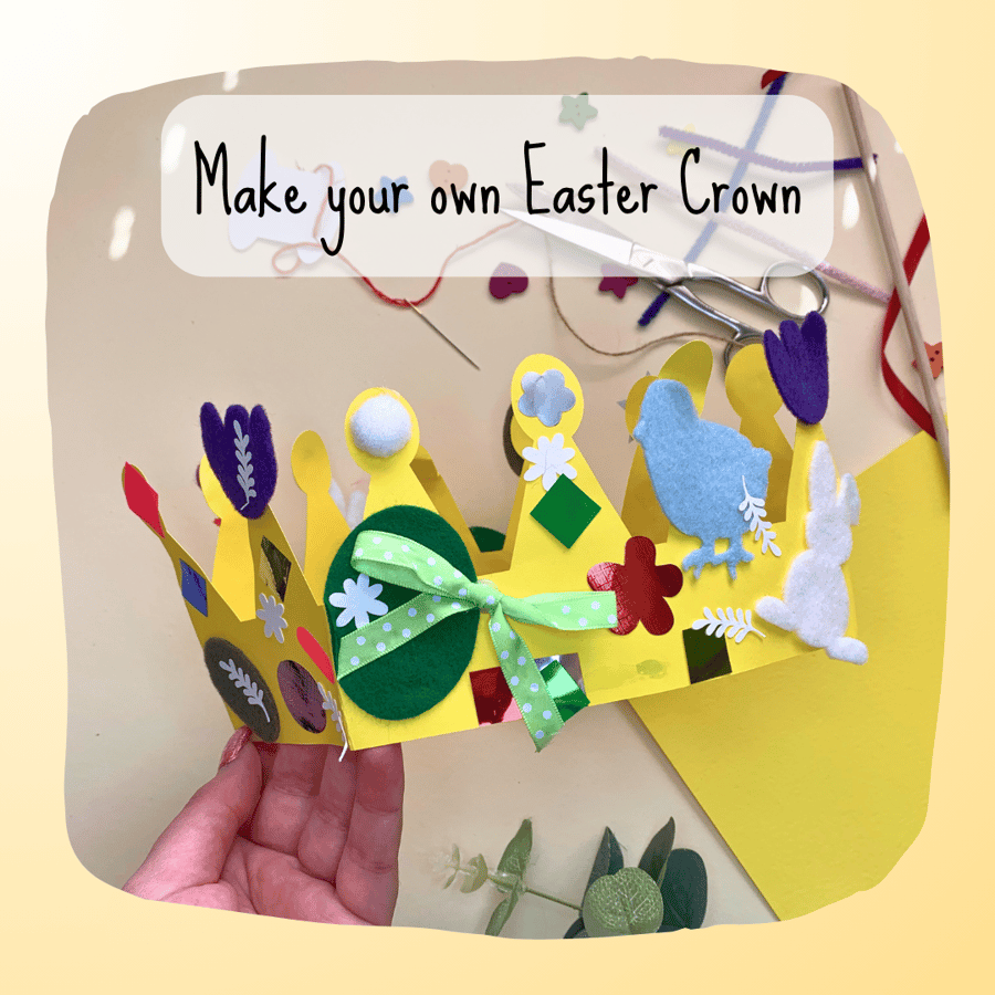 Make Your Own Easter Crown, Kids DIY Easter Hat Craft Kit, Eco Friendly Craft, C