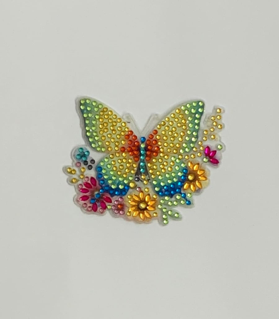 Crystal Art Butterfly Fridge Magnet. Design 4