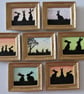 Doll House Miniature Original Painting Framed with Bunny Silhouette Rabbit  - Image 4