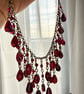 Handmade Natural Garnet & Copper Statement Necklace - Image 3