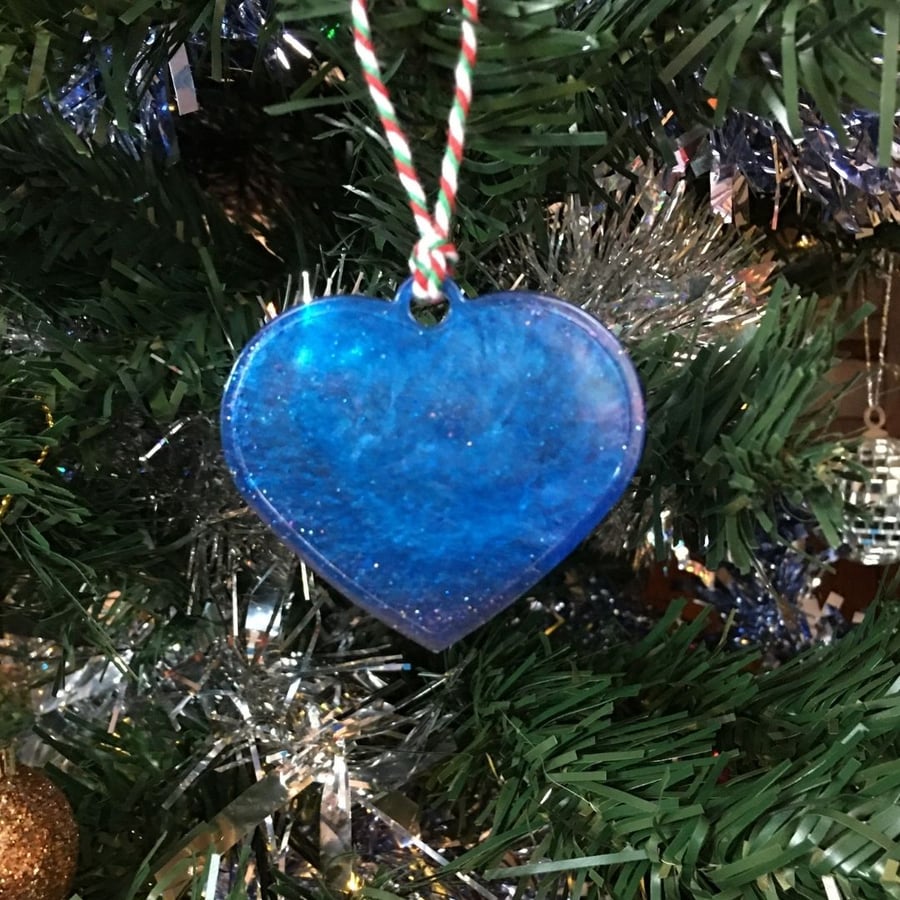 Blue heart decoration.
