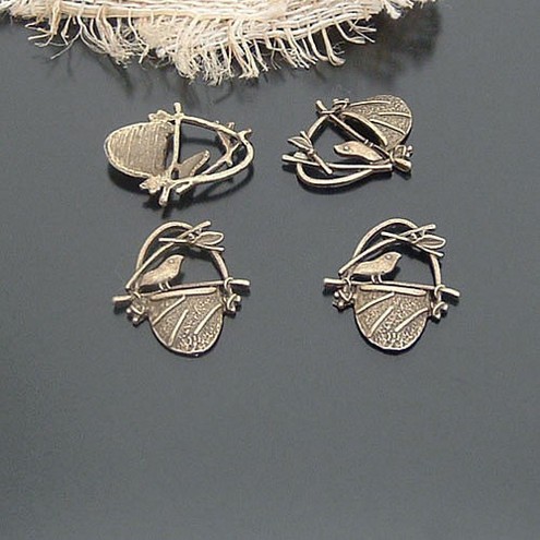 Antique Bronze Bird Charms  - 2pcs