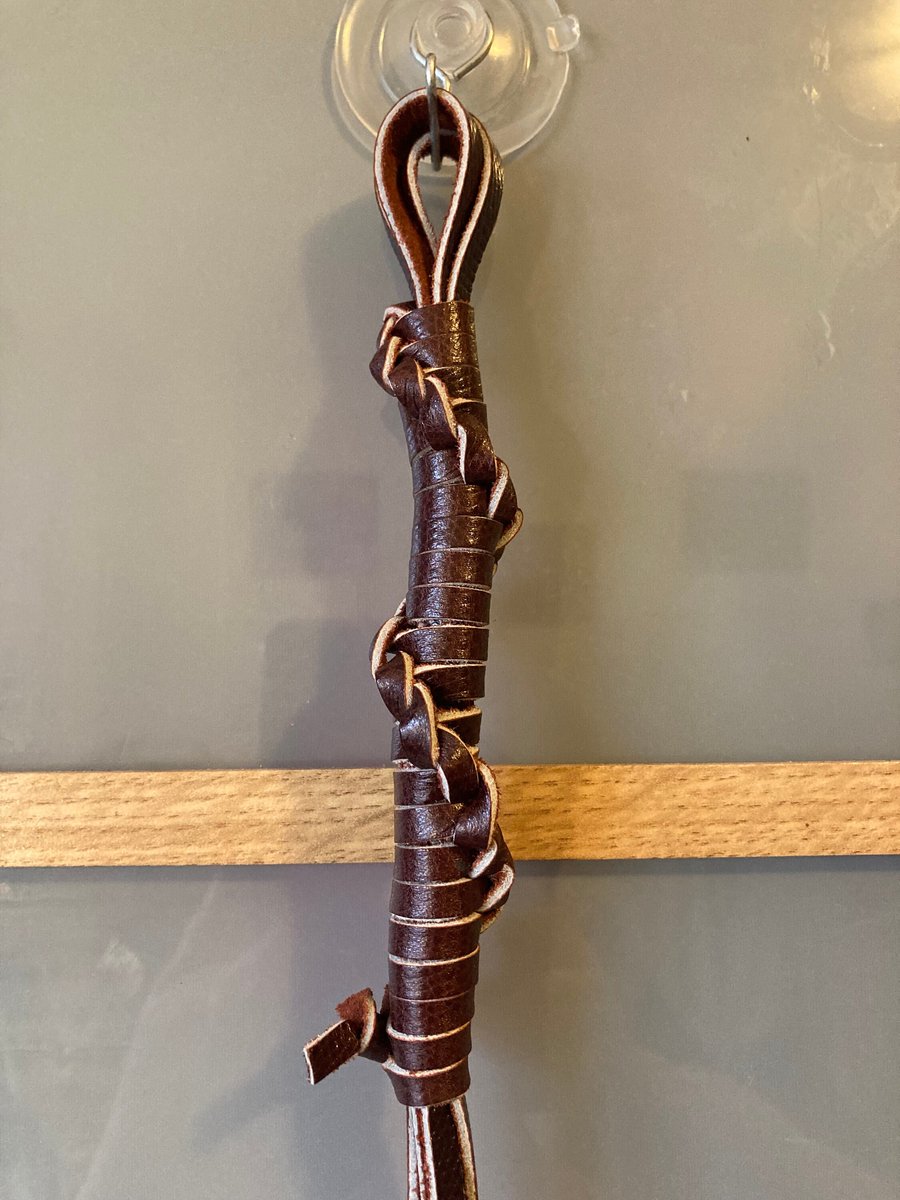 Burgundy coloured Leather Lacing Mini Whip - roughly 18 inches