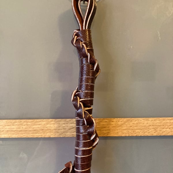 Burgundy coloured Leather Lacing Mini Whip - roughly 18 inches