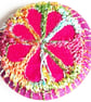 Buttons 1 inch button Hand Dyed Silks and Cottons Free Machine Embroidery Button - Image 1