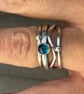 Blue Topaz wave Stack Ring, silver stack ring, topaz stack ring, wave ring, - Image 4