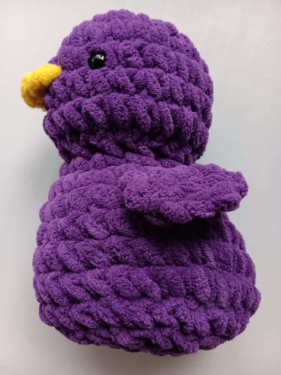 Crochet Plushie Duckling (Purple-Yellow) - super soft, great gift!