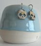 Sterling silver skull earrings - for Halloween or for every day wear - Image 5