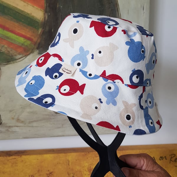 Child bucket sun hat, fabric hats, reversible hat