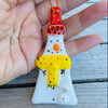 Cute snowman with baby. - glass Christmas hanging decoration