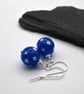 blue polka dot glass earrings - Image 3