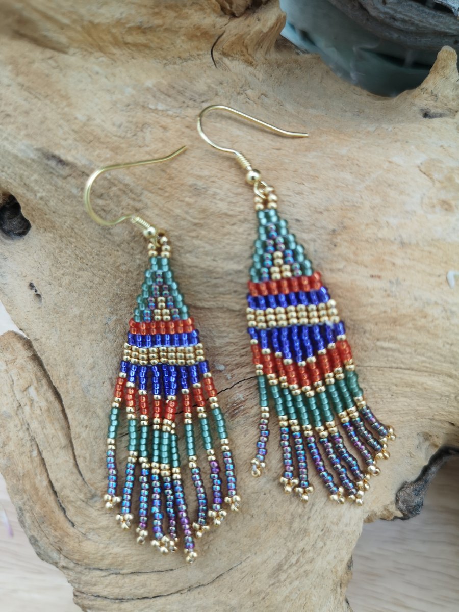 handmade fringe tassel earrings 