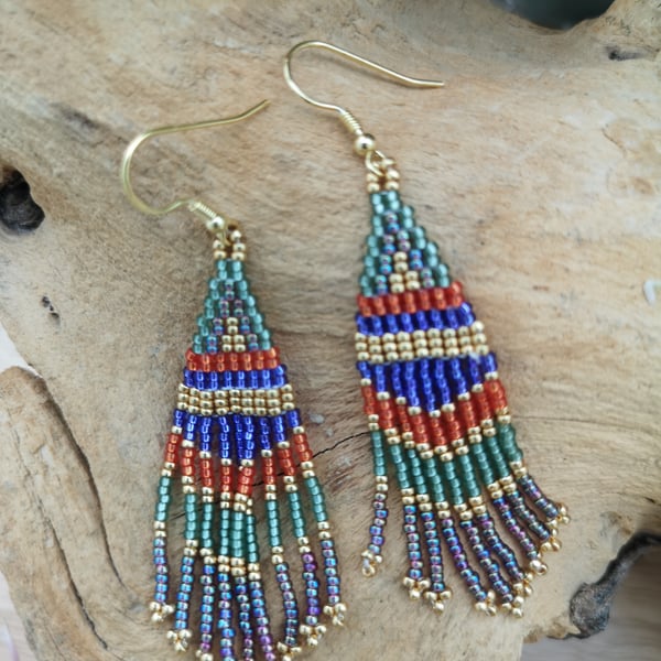 handmade fringe tassel earrings 