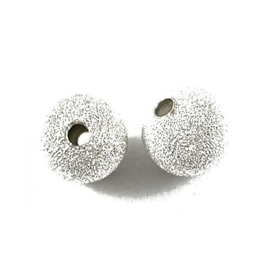 Round Spacer Brass Beads, Silver, 8mm Stardust, 50x, 1.5mm Hole, Pack of 50