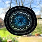 Blue Flower Stained Glass Decoration
