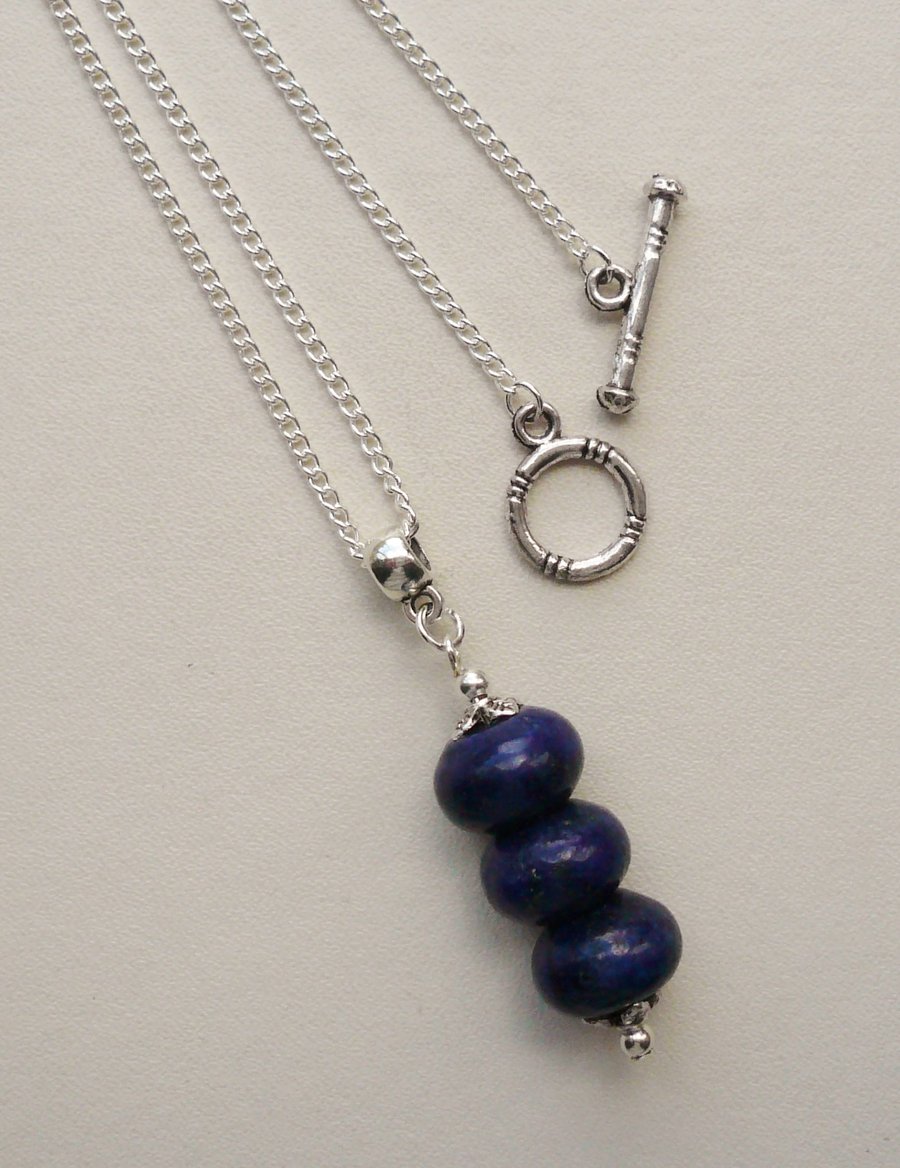 Blue Lapis Dyed Pendant Necklace   KCJ661