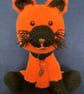 Halloween Orange and Black Cat – shelf decoration gift - Image 1